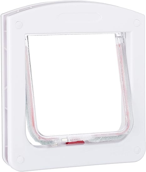Relaxdays Huisdierluik 4 Wegen Voor Katten En Kleine Honden Met Magneet Afsluitbaar Kattenklep Hxb 22x20 Cm Wit Amazon Nl