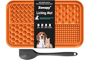 Zonopy Licking Mat for Dogs & Cats with Suction Cups, 1 Pack Dog Slow Feeder Lick Pat for Anxiety Relief, Dog Toys Feeding Mat for Butter Yogurt Peanut, Pets Bathing Grooming Training Mat