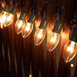 C9 Clear Christmas String Light Set, 100 Feet
