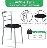 Yaheetech 3 Piece Dining Table & Chairs Set Compact Kitchen Balcony Black view 8