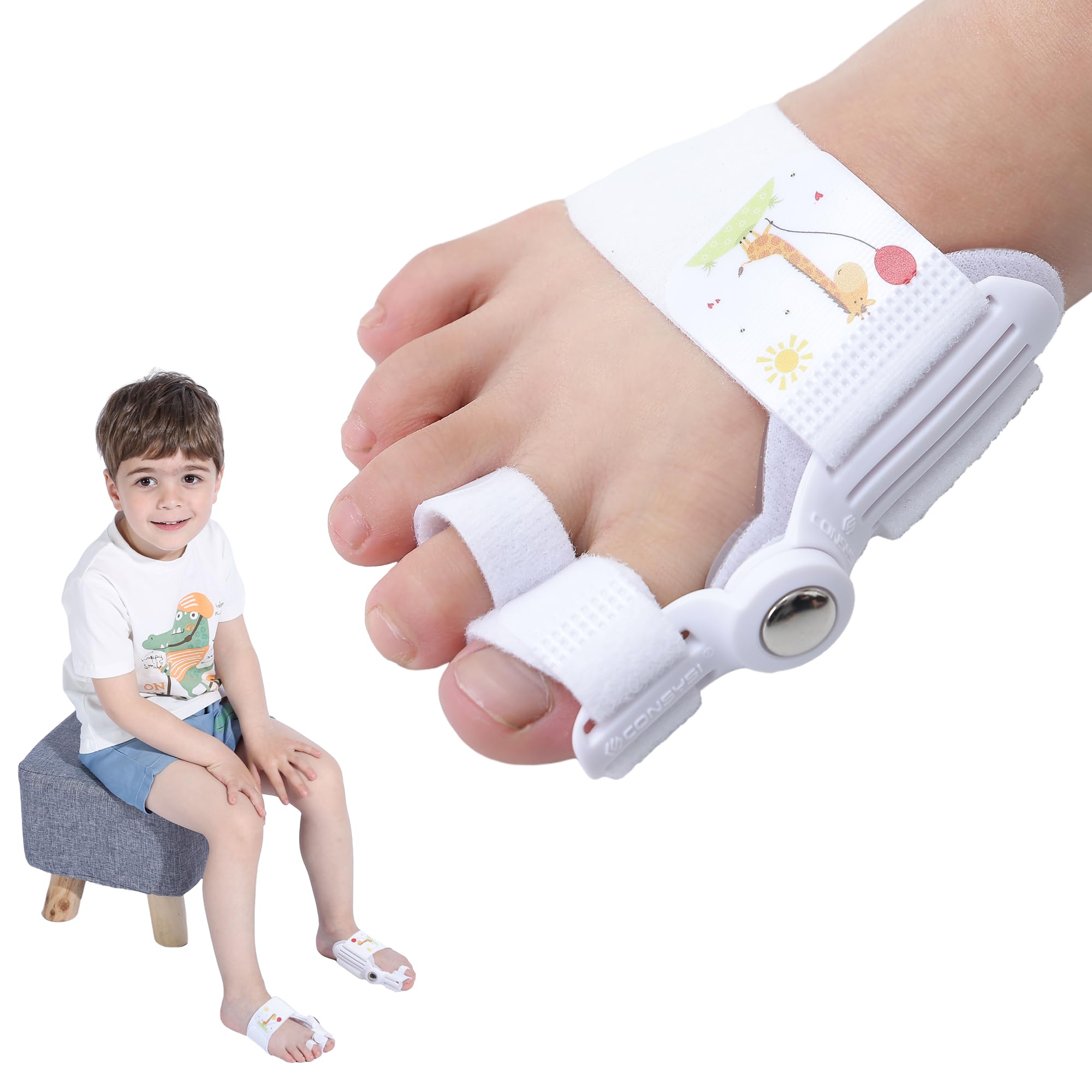 Photo 1 of Consysi Bunion Corrector for Kids-Adjustable Bunion Splint with Silicone,Orthopedic Toe Straightener for Hallux Valgus,Hammer & Index Toes Corrector for Overlapped Toe,Bunion Relief (1PAIR)