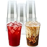 Cappatua 20 oz Clear Plastic Cups 100 Pack – Disposable Drinking Cups for Party, BPA-Free Cold Cups, Recyclable & Durable Plastic Party Cups Tumblers for Iced Coffee, Cocktails, Juice, Wine, Beer