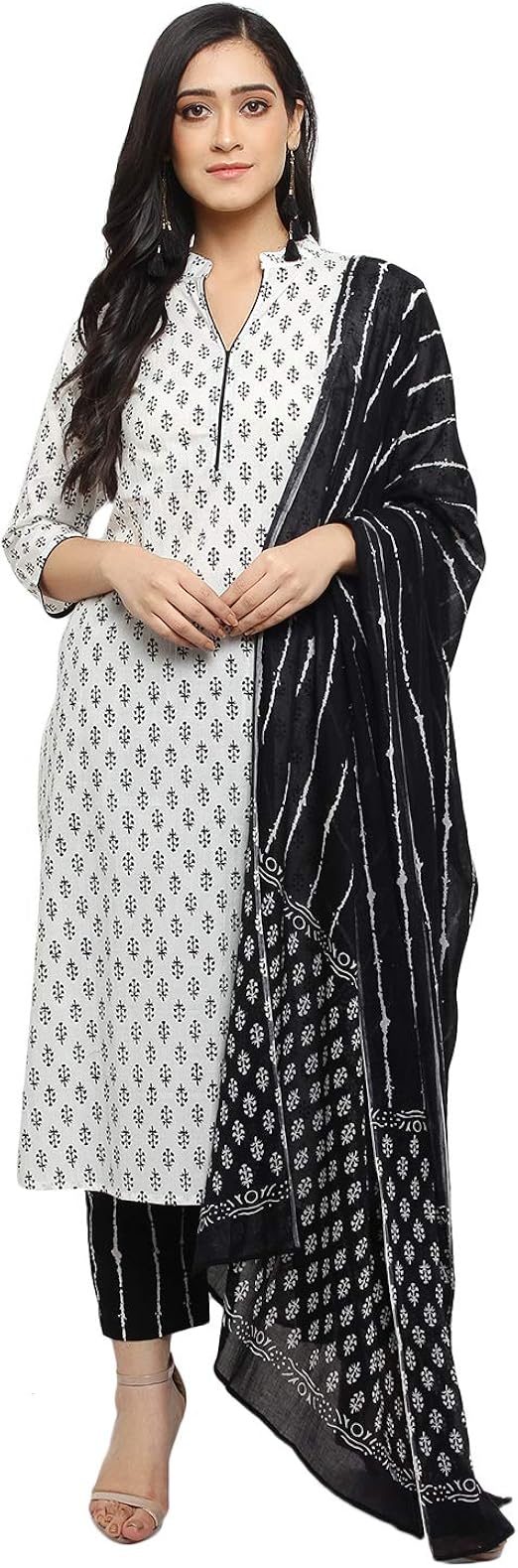 Buy Zaributi Cotton Kurti Pant and Dupatta Set at Amazon.in