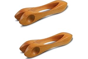 Yeshone 2 Pieces Wooden Musical Spoons Folk Percussion Instrument Traditional Percussion Spoons Folk Wood Musical Instrument for Party Festival Holiday