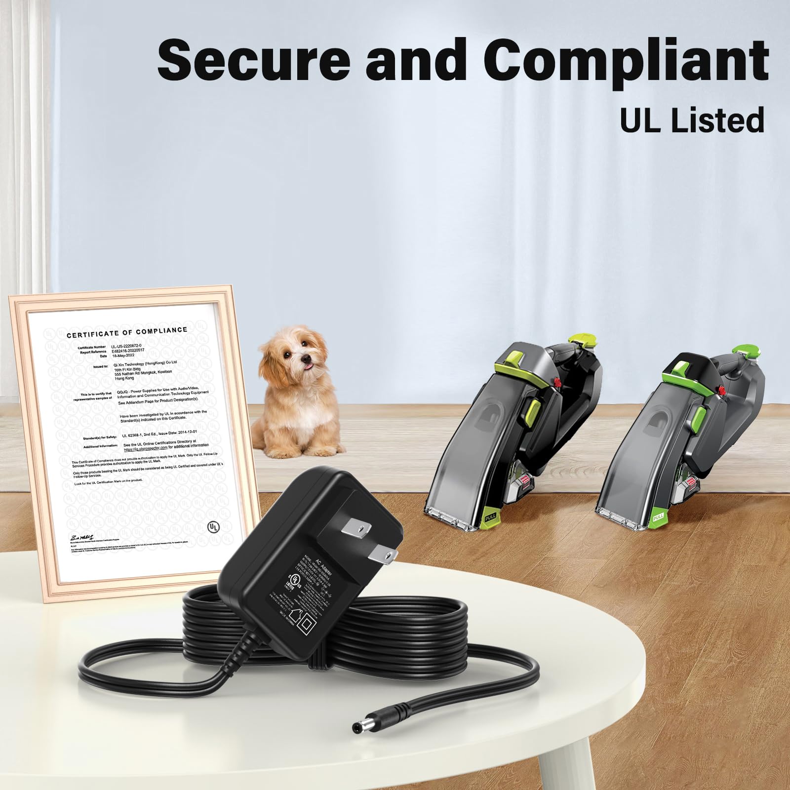 10V Pet Stain Eraser Charger Replacement Compatible with Bissell 3180 Power Cord AC Adapter for Bissell 3180C 3181 3182 Cordless Portable Spot Carpet Vacuum Cleaner 3705 3706 Charging Plug Cable