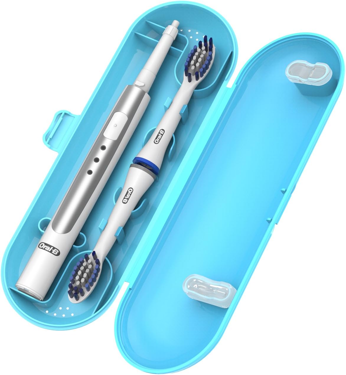 Oral B Pulsonic Slim Travel Case, Poketech Travel Cases for Oral B Pulsonic Slim Sonic Toothbrush for Oral-B 1 Handpiece and 2 Brush Heads Premium - Blue