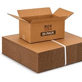 BOX USA Moving Boxes Holds 65lbs, 15"L x 10"W x 6"H (25-Pack) Small - Corrugated Cardboard Box for Shipping, Mailing, Packing, Packaging and Storage