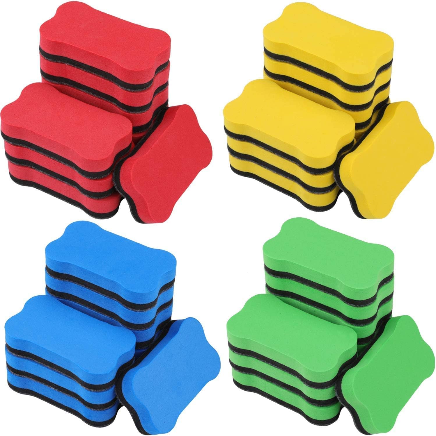 Outus 48 Pieces Magnetic Whiteboard Dry Eraser Office Erasers Bone Shaped Dry Erasers Fit for School Home and Office, Red - Image 4