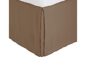 FANCY LINEN Fancy Collection Easy Care Tailored Microfiber Bed Skirt Solid New (King,Taupe)