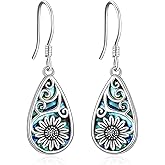 POPLYKE 925 Sterling Silver Tree of Life Dangle Earrings for Women Fashion Abalone Shell Jewelry Gifts for Mom Sister Friend Birthday