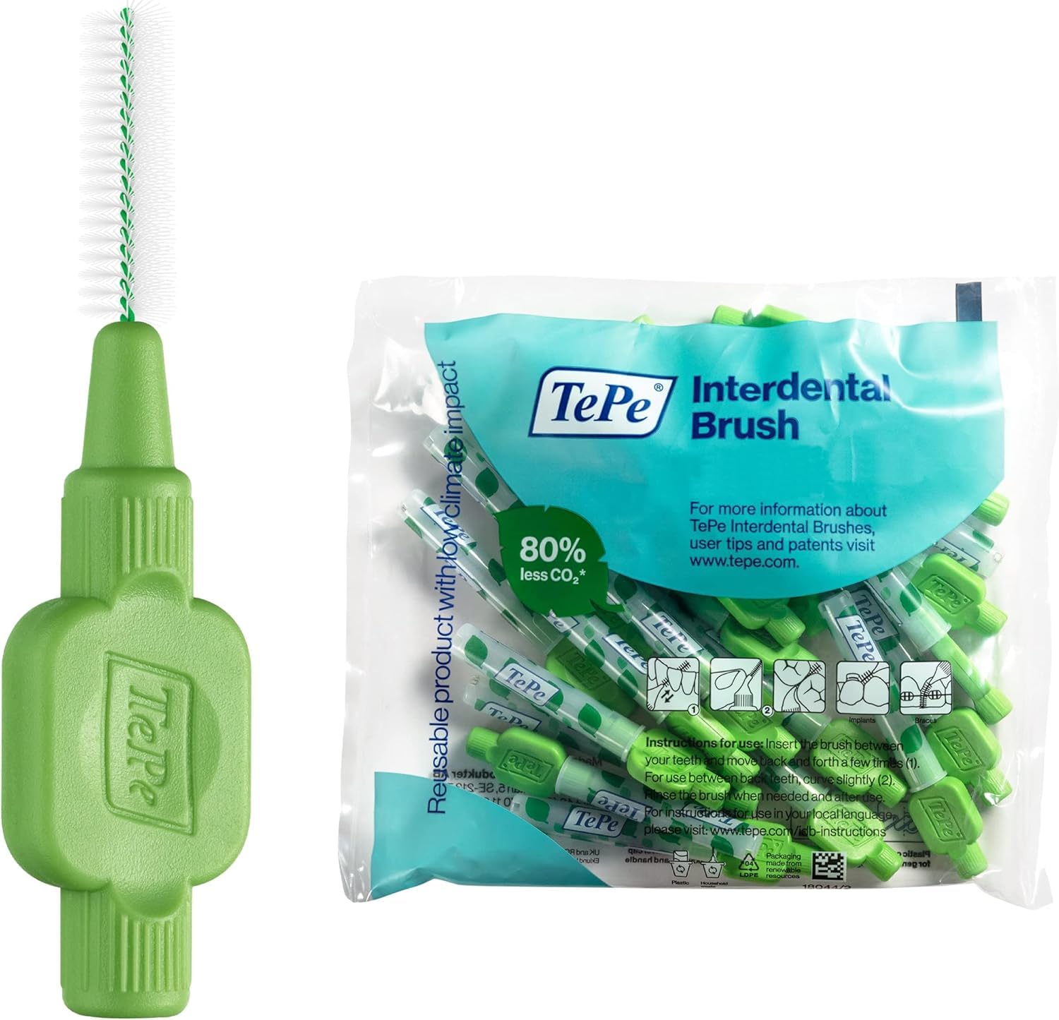 TePe X-Soft Interdental Brushes 0.8 mm Pack of 25 Light Green