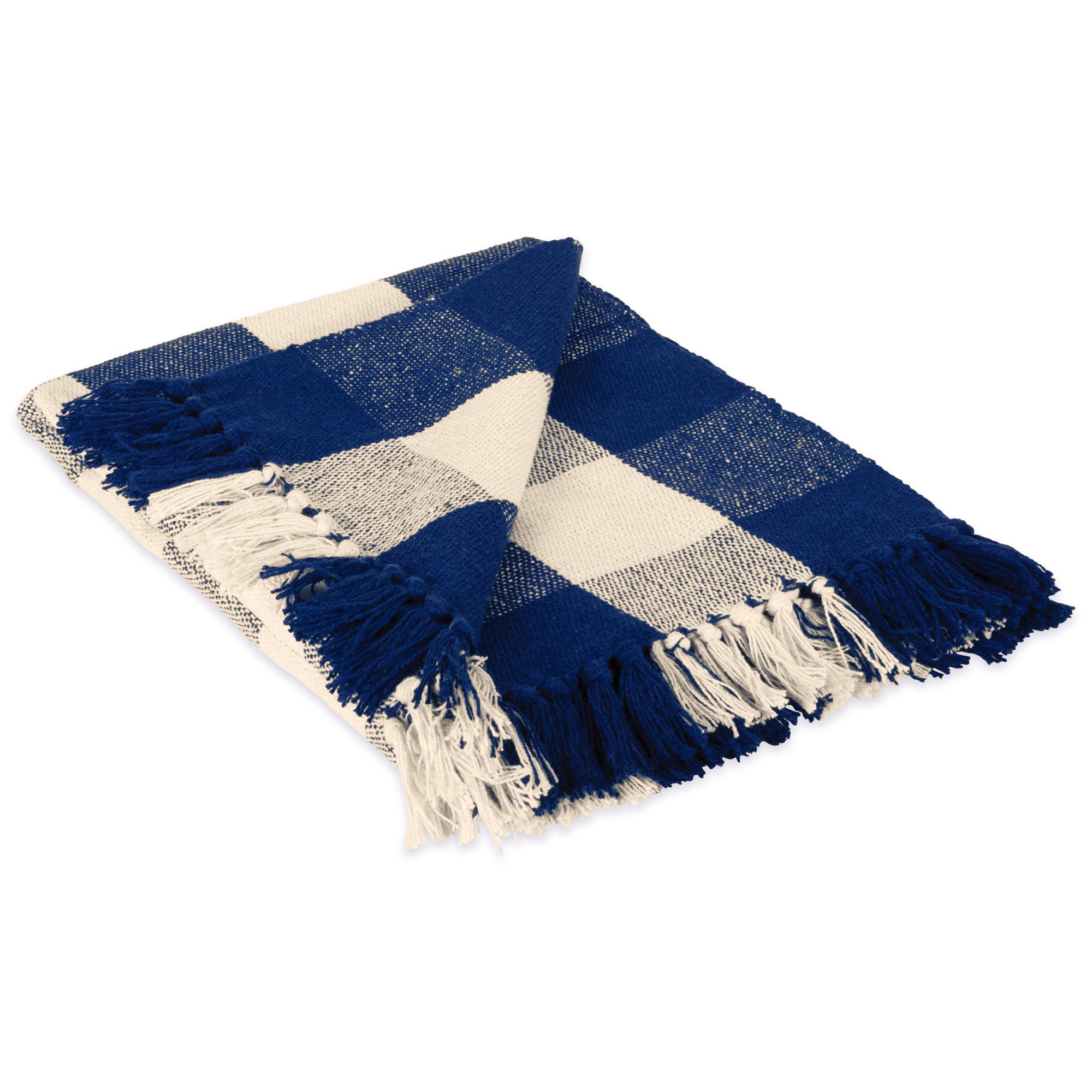 DII Camping BBQ's Beaches Everyday Blanket, Navy & Off-White, 50 x 60 Inches — image 1
