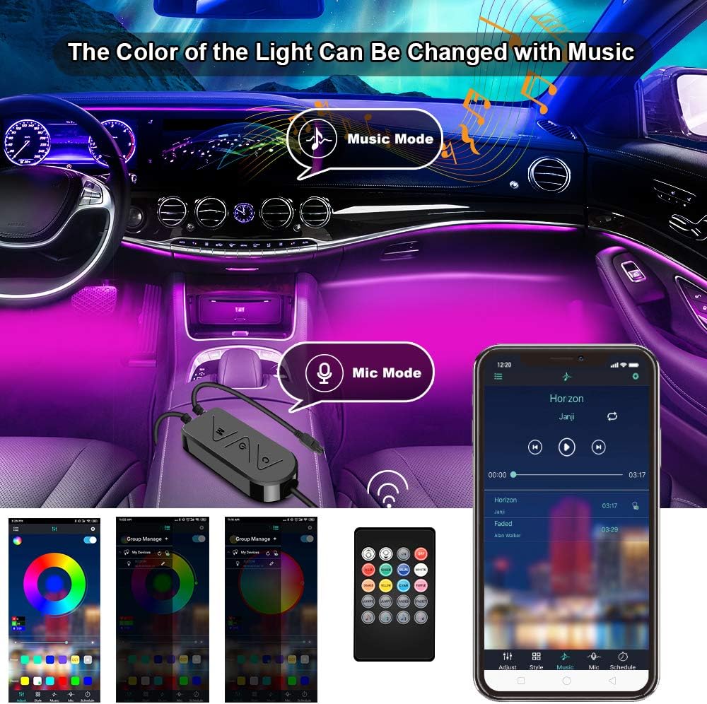Car LED Interior Lights, 72 LED DC 12V Car Strip Lights, Car Accessories Interior Lighting - Image 3