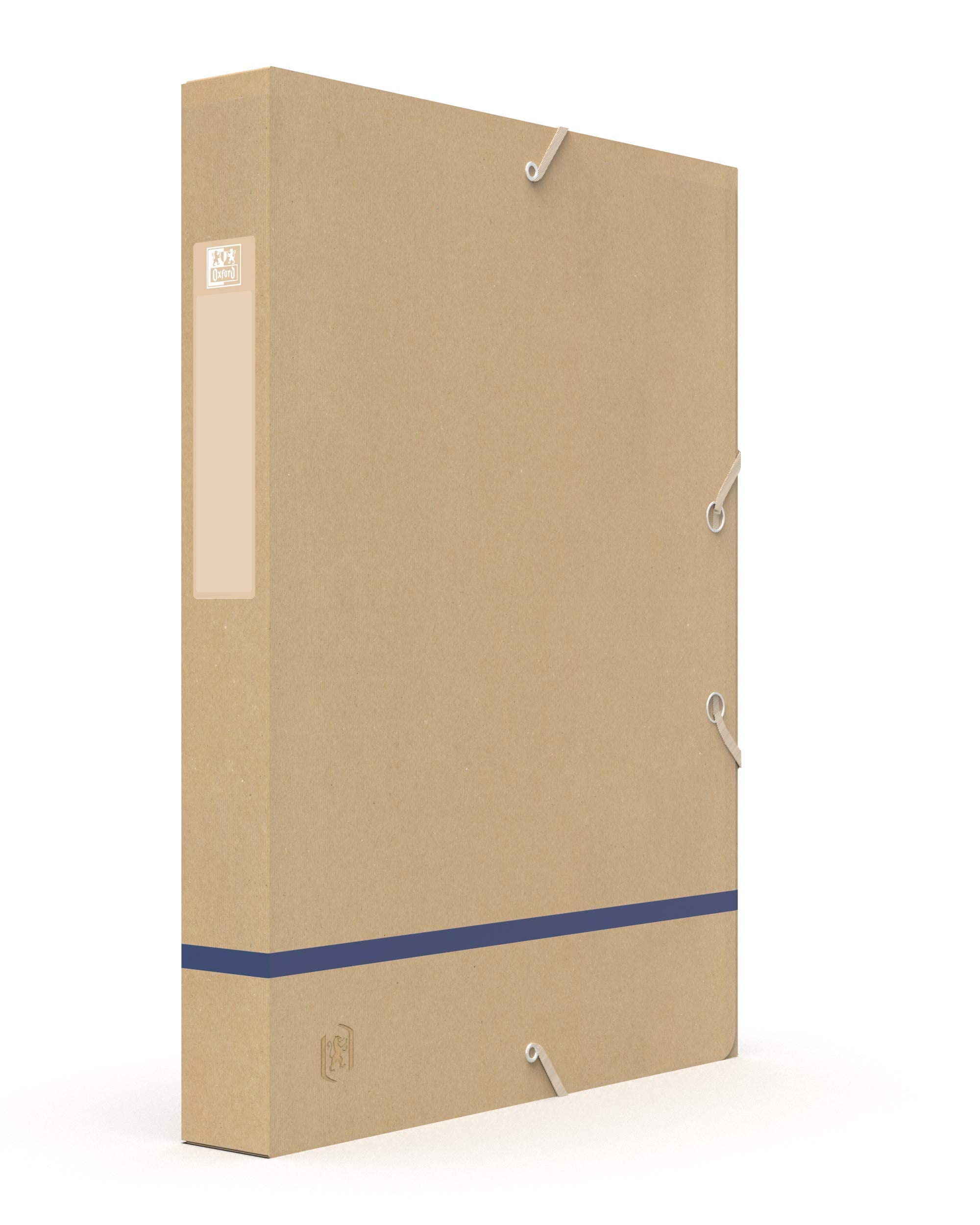 Oxford Touareg Filing Box 24 x 32 cm Spine 40 mm with Elastic Recycled Card Cover Assorted Colours