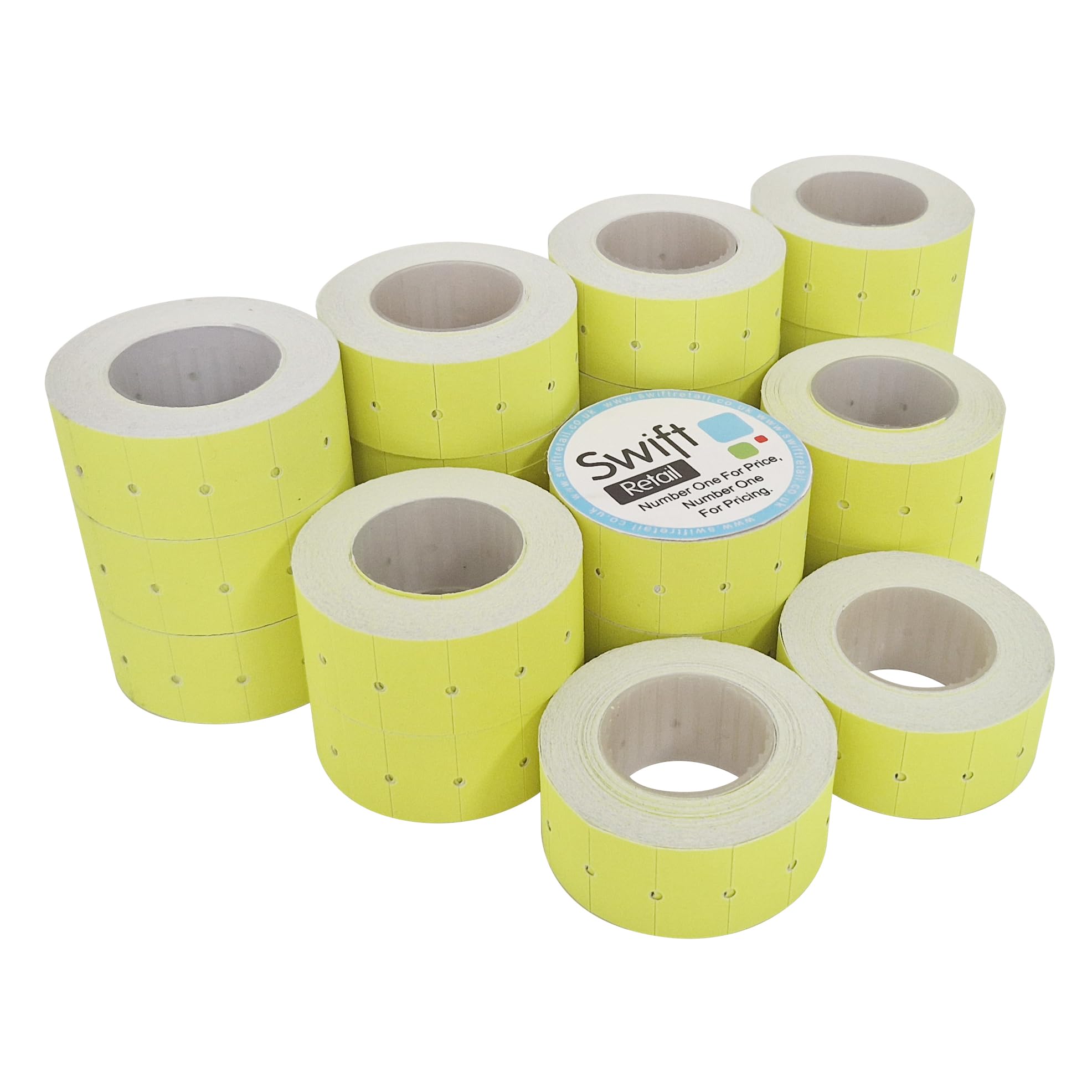 Swift 22 x 12 mm Price Gun Labels CT1 Yellow 20 Rolls 10,000 Stickers Pricemarking Tags Fits Many Pricing Labellers