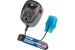 HYDROCHECK WasherWatcher Laundry Tub Overflow Protector - Water Leak Shut Off Detectors w/LED Indicator, Alarm, Water Sensor, & More - Easy to Install Washing Machine Leak Detector for Any Drain System