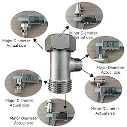 Chomely Bidet T Adapter for Tushy Bidet, Brass T