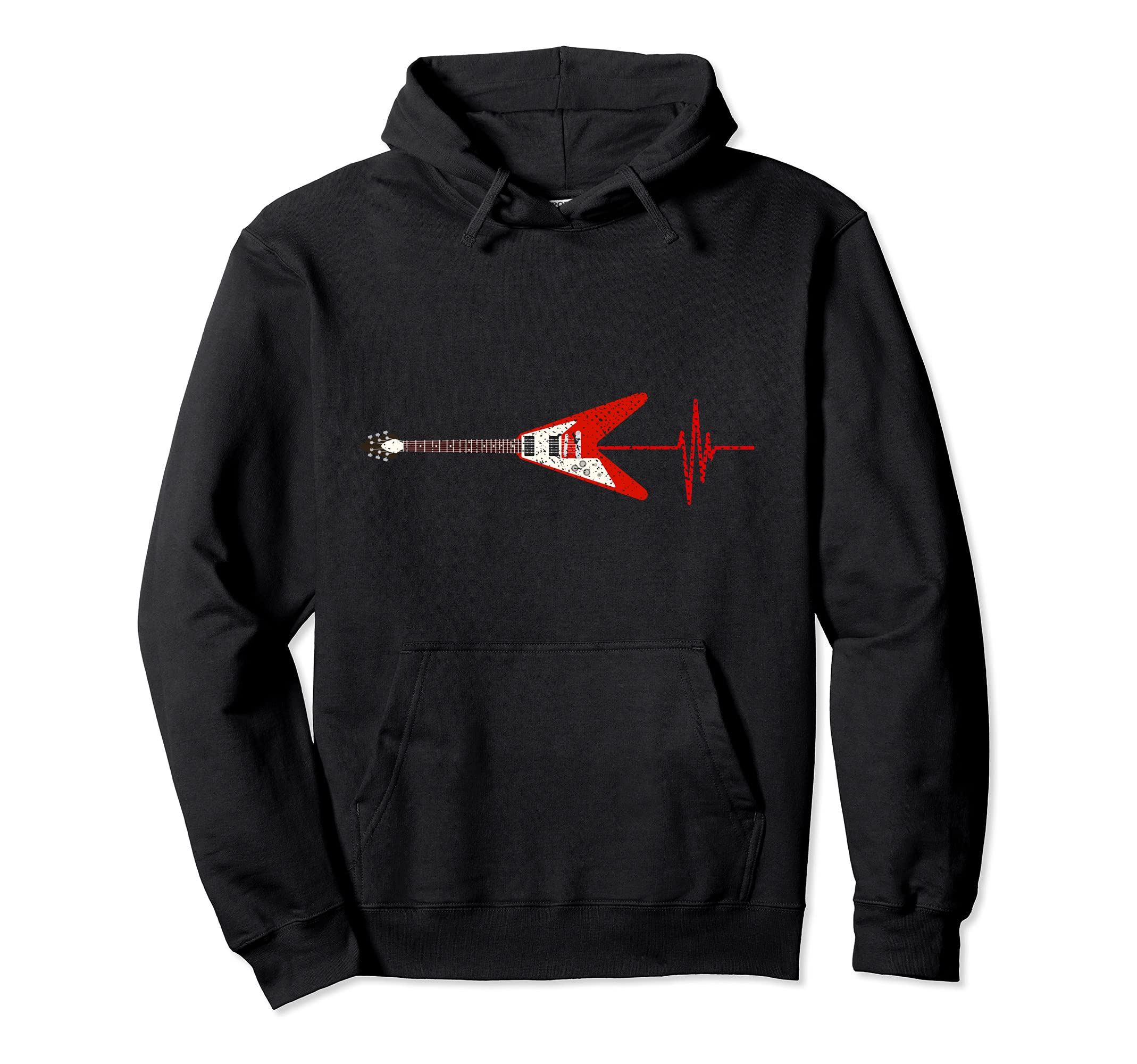 Guitar Player Musician Heartbeat Guitarist Electric Guitar Pullover Hoodie