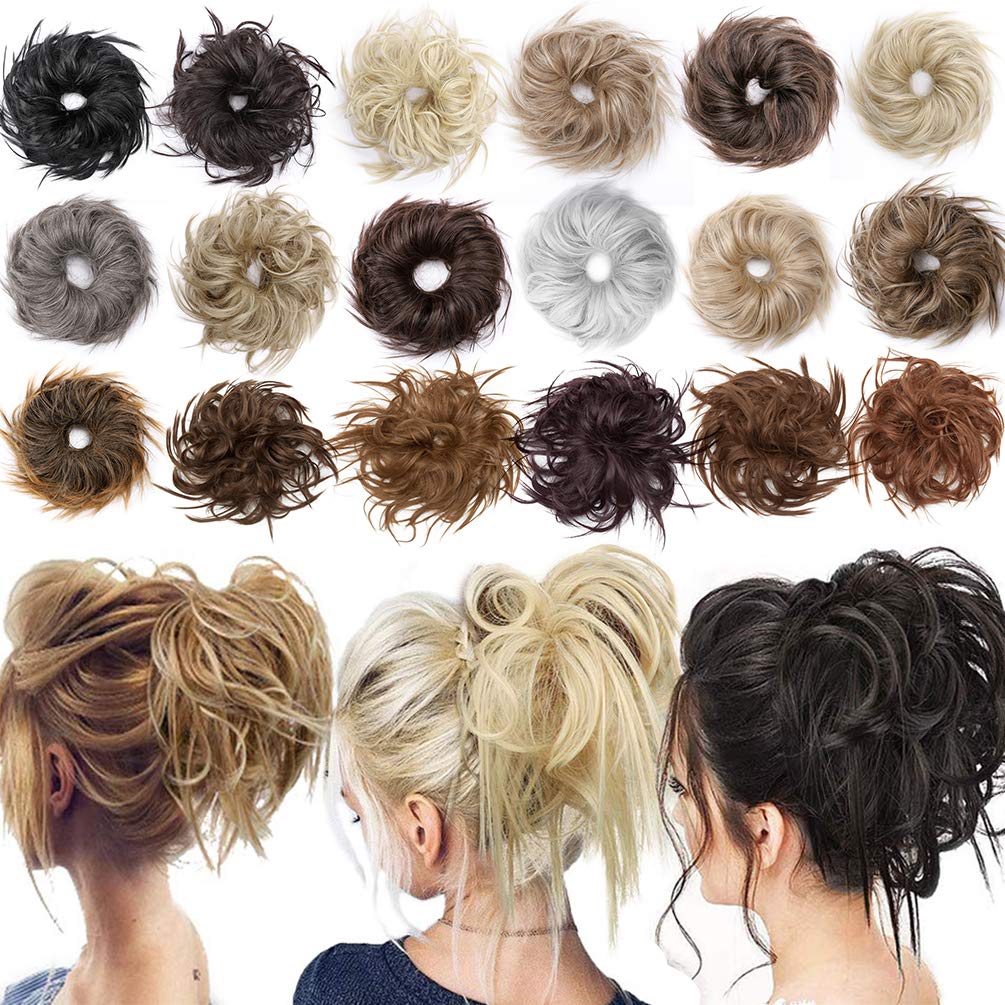 Tousled Updo Messy Bun Hair Extension Hair Piece Ponytail Updo Extensions Hairpiece Synthetic Hair Extensions Scrunchies Hair Accessories Bleach Blonde
