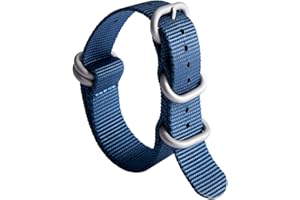 BINLUN Nylon Watch Strap Thick Premium Ballistic Multicolor Bands for Men Women 18mm 19mm 20mm 21mm 22mm 23mm 24mm with Military Heavy Duty 5 Rings Silver/Black Stainless Steel Buckle