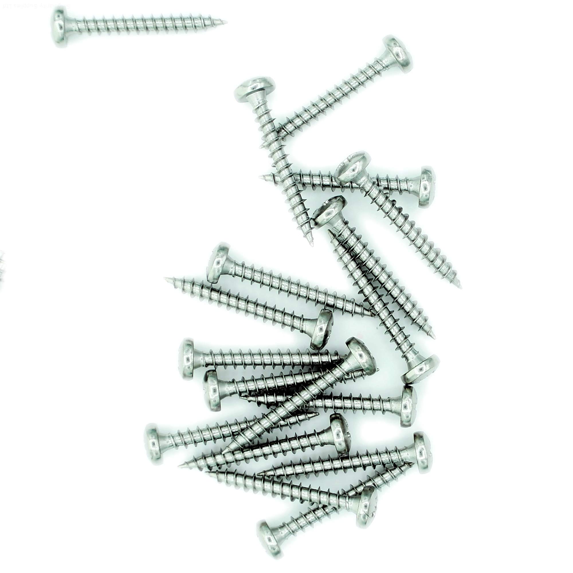 No.12 x 1.8 (6mm x 45mm) Pozi Pan Chipboard Screw - Stainless Steel (A2) (Pack of 20)