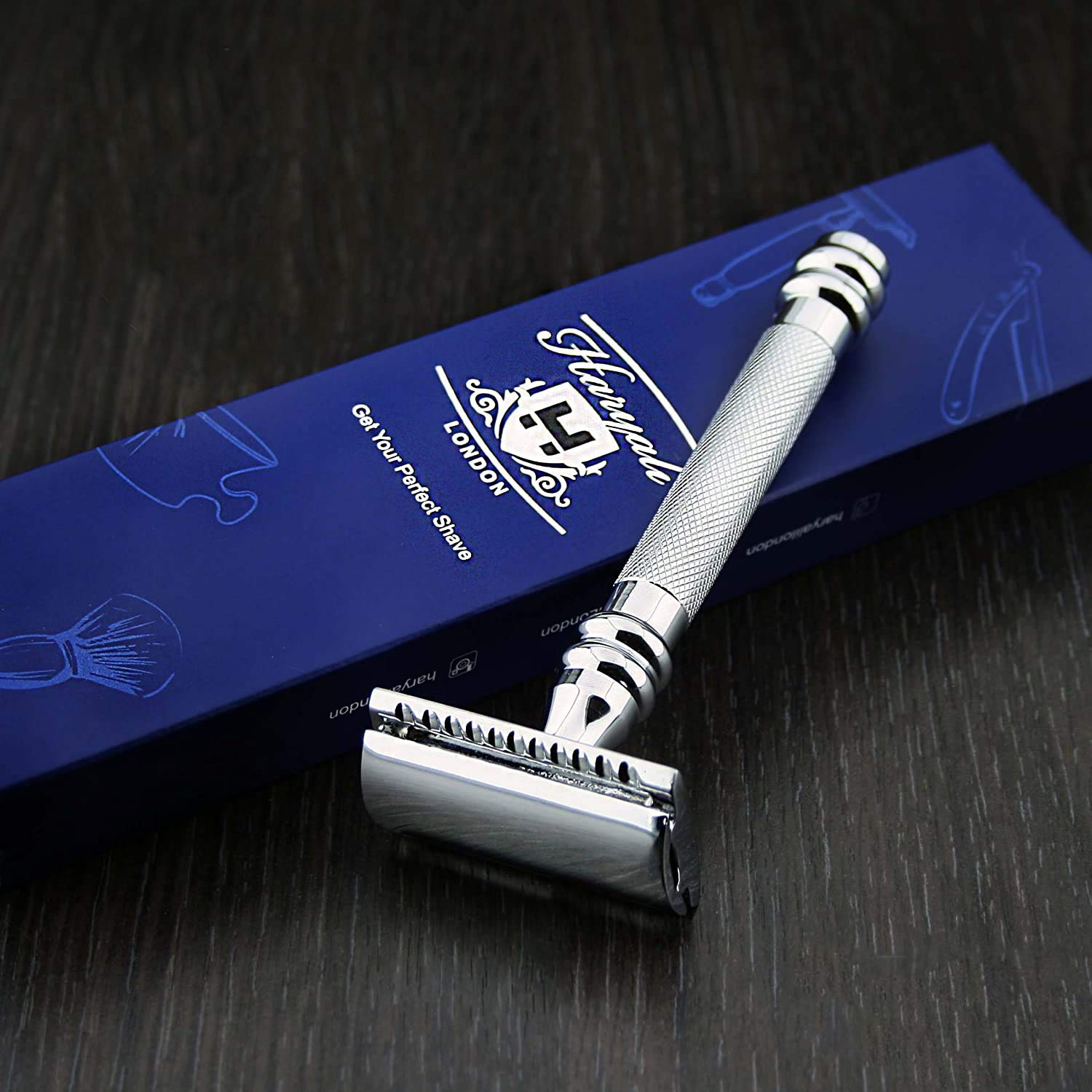 Haryali London Shaver Edge Safety Razor in Stainless Steel Handle for Men and Women. Perfect for deep Shave. Standard Size