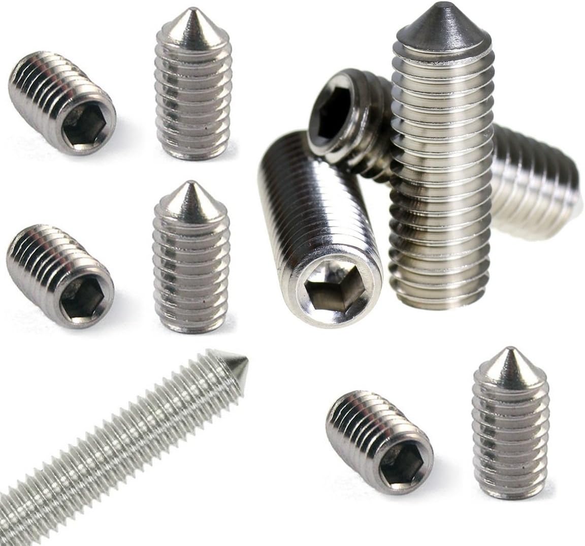 GRUB POINT CONE STEEL STAINLESS A2 ) 4mm ( M4 10pcs SCREWS DIN914 SCREW