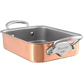 Mauviel M'Minis 1 mm Copper and Stainless Steel Roasting Pan With Cast Stainless Steel Handles, 7.1 x 5.5-In, Made in France