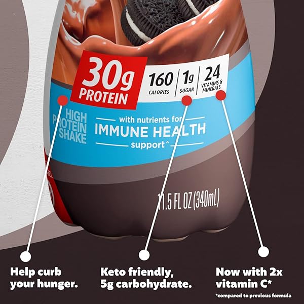 PREMIER PROTEIN SHAKE, COOKIES & CREAM, 30G PROTEIN, 1G SUGAR, 24 VITAMINS & MINERALS, NUTRIENTS TO SUPPORT IMMUNE HEALTH 11.5 FL OZ