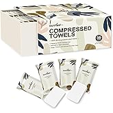 Ourmed Life Compressed Towel Tablets – Portable, Individually Wrapped Disposable Face Towels, Quickly Expand with Water, Soft & Lint-Free, 12‘’x10‘’ for Travel, Camping, Hiking, Backpacking (56 Count)