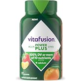 Vitafusion Power Plus Multivitamin for Men and Women | 90 Gummies | Vitamin A B C D E | Plus Calcium For Overall Wellness | Strawberry Tangerine Flavor | Gluten Free Adult Multivites Supplement