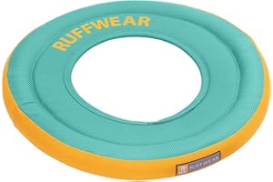 Ruffwear, Hydro Plane Dog Frisbee, Soft Buoyant Foam Floating Fetch Toy, Lightweight Interactive Water & Snow Toy, Gentle on Teeth, Durable Year-Round Outdoor Play, Aurora Teal, 12", Large