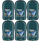 Degree Men’s Travel Deodorant 6-Pack – 72H Body Heat Activated Mini Antiperspirant Stick, 0.5 Oz Ea