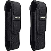 2-Pack Flashlight Battery Pouch Holster Holder for 6.5"-8" Flash Light Compatible with Fenix UC30 UC35 E35 Surefire G2X 6P 6PX E2L 501B 502B Streamlight ProTac XTAR TZ20 (for 6"-8" Flashlight)