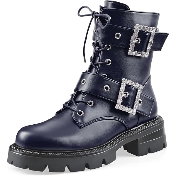 Amazon.com | New Rock Women's 407-S1 Silver Cross Buckle Ankle