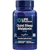 Life Extension Quiet Sleep Melatonin, 5 mg, Powerful Sleep Support, Healthy circadian Rhythms, Cellular Defense, Gluten-Free, Non-GMO, Vegetarian, 60 Capsules