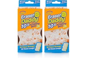 Scrub Daddy Eraser Daddy 10x with Scrubbing Gems Dual-Sided Sponge, 4 Pack