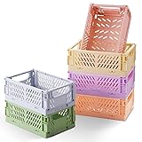 HUUSMOT 6-Pack Small Pastel Plastic Storage