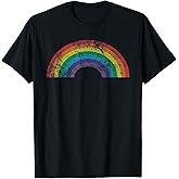 Rainbow Vintage 80's Retro Style Women Men Girls Gift T-Shirt