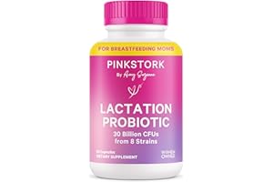 Pink Stork Lactation Probiotic - 30 Billion CFUs Multi Strain Postnatal Probiotics for Breastfeeding Women - Support Breast Milk & Gut Health, Postpartum Essentials, 30 Capsules