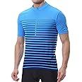 Spotti Men's Cycling Bike Jersey Short Sleeve with 3 Rear Pockets- Moisture Wicking, Breathable, Quick Dry Biking Shirt