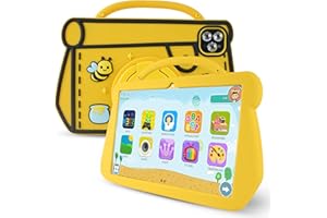 RITMOCHISPA Kids Tablet 10.1 Inch Android 14 for Ages 3-12, 10GB+64GB+1TB Expand, Octa-Core, Parental Controls, IPS HD Display with Eye Protection, SIM Card & WiFi, Includes EVA Case & Stand, Gift (Yellow)
