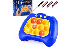 UNILAND Pop Bubble it Game, Pop Fidget Sensory Toys, Quick Push Light up Popping Toys for Adults Kids Stress Anxiety Relief Boys Girls Ages 3 4 5 6 7 8 9 10 11 12 Years Old(Dark Blue)