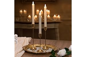 BATOSLEE Candlestick Holders, Taper Candle Holders Set of 3, Gold Vintage Candle Sticks Holder Decor for Table Centerpiece, Fireplace Mantel, Weddings, Housewarming & Christmas Décor