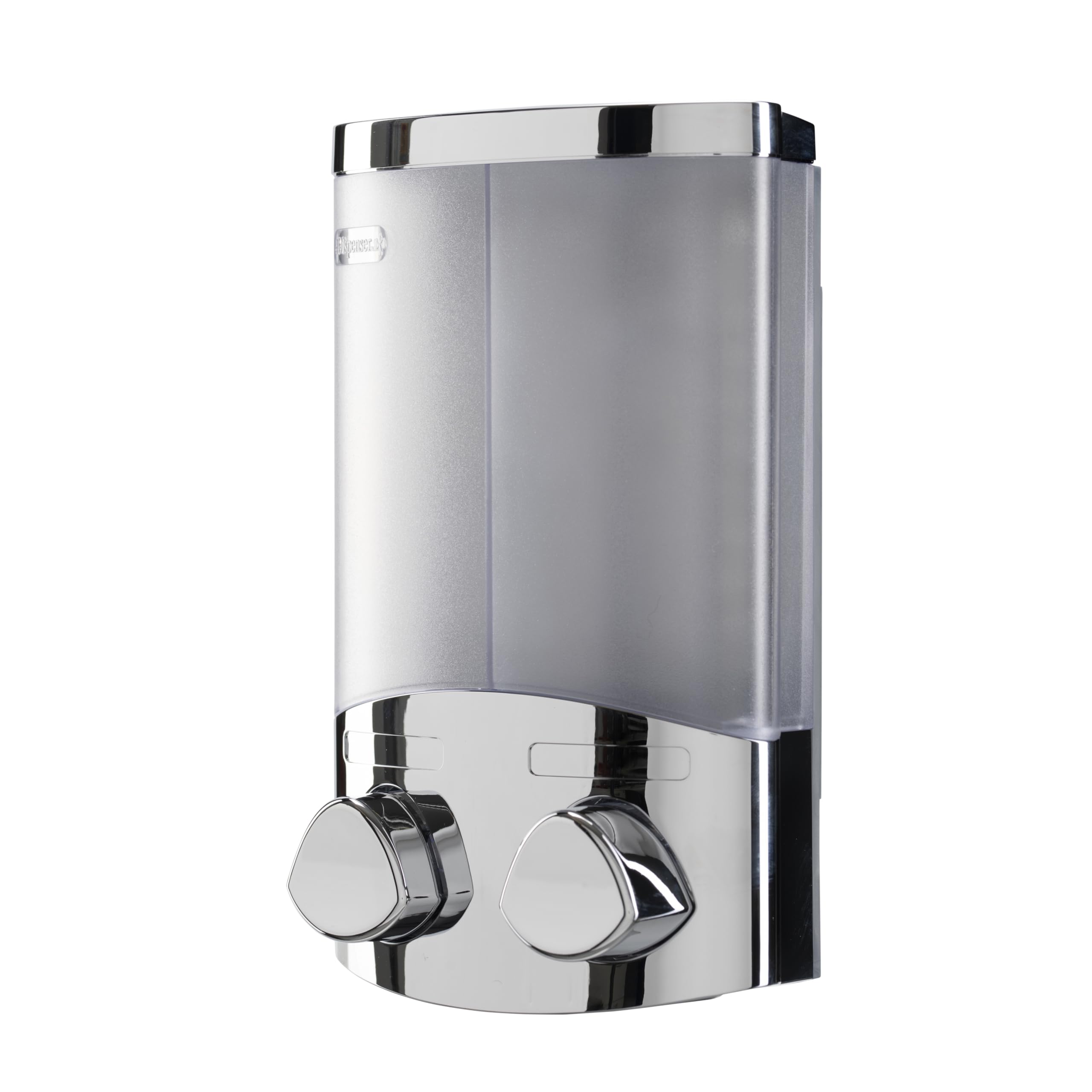 Croydex Wall Mounted Soap Dispenser - Eliminates Shower Clutter, Easy to Refill and Has a Pre-Measured Pump for Your Shower Gel, Shampoo and Conditioner, Mount On Corner or Flat Wall (Chrome, 2x320ml)