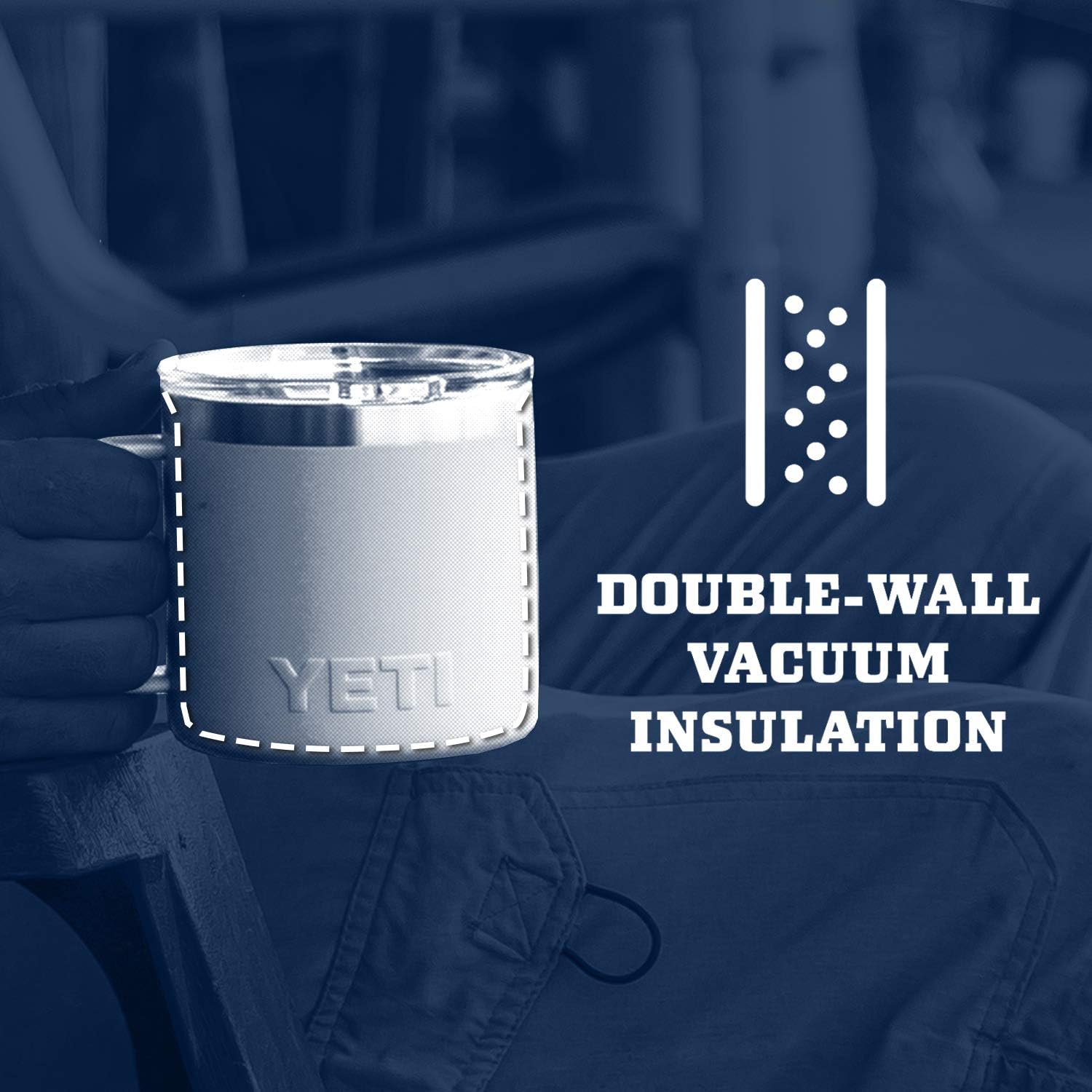 YETI Rambler 14 oz Stainless Steel Vacuum Insulated Mug with Lid, Black: Sports & Outdoors