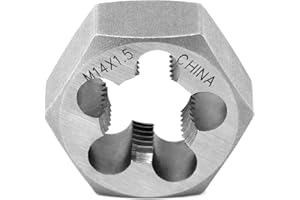 QWORK Metric Hex Die Rethreading Die, M14 X 1.5mm Carbon Steel Machine Thread Die, for Mold Machining, Steel, Cast Iron, Copp