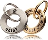 UKR Designs Solid Brass or Stainless Steel Dog ID Tag 3mm Deep Engraving view 1
