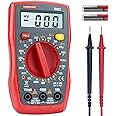 Digital Multimeter,DC AC Voltmeter,Ohm Volt Amp Meter,Measures Voltage,Current,Resistance,Continuity,Diodes,Electric Tools for Househould Outlet,Automotive Battery Test(Anti-Burn with Double Fuses)