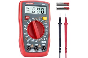 RANGERHINO Digital Multimeter,DC AC Voltmeter,Ohm Volt Amp Meter,Measures Voltage,Current,Resistance,Continuity,Diodes,Electric Tools for Househould Outlet,Automotive Battery Test(Anti-Burn with Double Fuses)